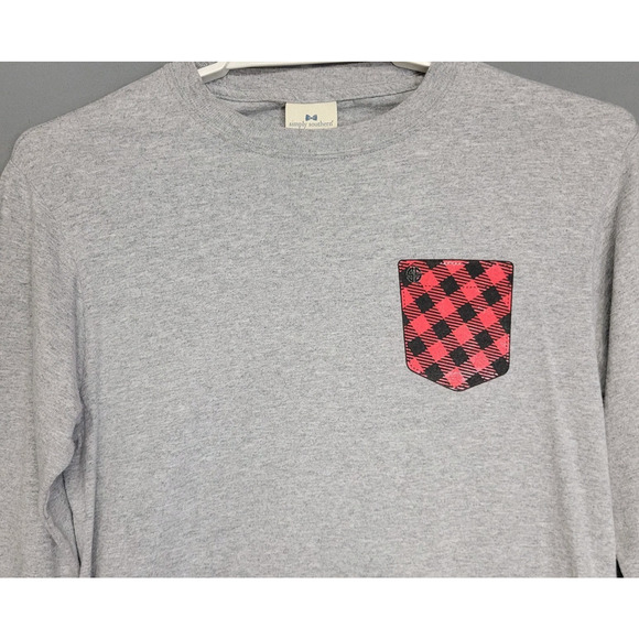 Simply Southern Naughty Christmas Elf Top Womens Small Gray Long Sleeves Graphic - Picture 6 of 12